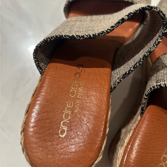 Women's Andre Aeeoue Brown and Black Wedge Heels - Picture 5 of 6